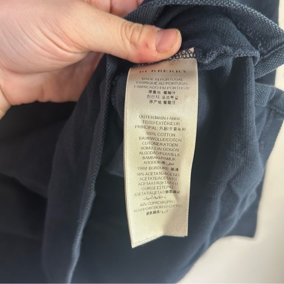 Burberry London Long Sleeve Polo Shirt Navy Blue Size Medium - Picture 4 of 4